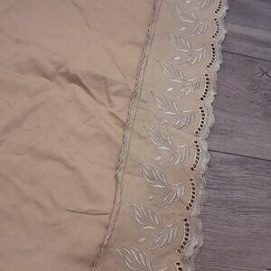 Vintage Waterford Linens Pillowcase KING Yellow Gold Cotton Scalloped Embroidery